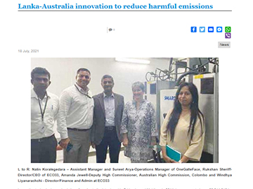 Lanka-Australia innovation to reduce harmful emissions